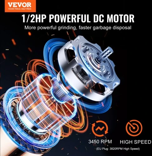 VEVOR Maisto atliekų smulkintuvas JW-301, 0,37 kW, 3820 RPM, 15 x 15 x 34 cm