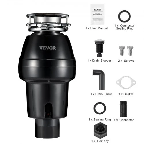 VEVOR Maisto atliekų smulkintuvas JWM-V50, 0,56 kW, 3600 RPM, 3 varžtų tvirtinimas