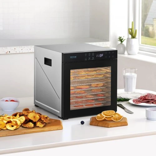 VEVOR Maisto džiovintuvas FD-1018, 1000 W, 10 nerūdijančio plieno padėklų, 25 l