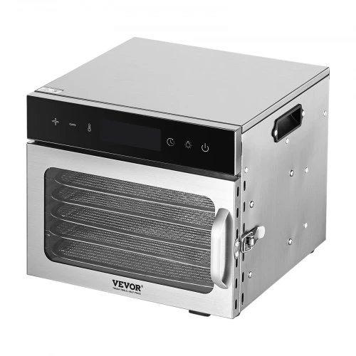 VEVOR Maisto džiovyklė H6-C001, 6 nerūdijančio plieno padėklai, 400 W, 10,3 l