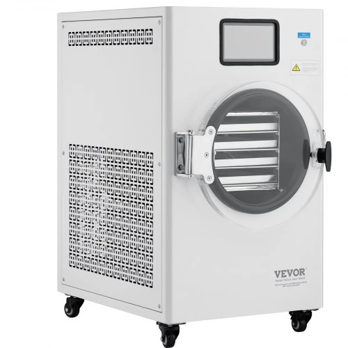 VEVOR Maisto liofilizavimo aparatas HFD-4 su vakuuminiu siurbliu, 4 padėklai, 4-6kg partijai, baltas