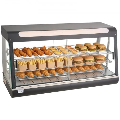 VEVOR Maisto šildymo vitrina NB-603, 3 aukštų, 1600 W, 180 l, 120 x 48 x 64 cm