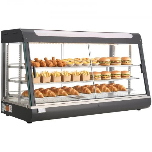 VEVOR Maisto šildymo vitrina NB-603, 3 aukštų, 1600 W, 180 l, 120 x 48 x 64 cm