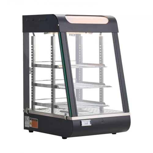 VEVOR Maisto šildymo vitrina NB-604, 3 aukštų, 57 l, 800 W, 39 x 47 x 64 cm