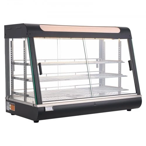VEVOR Maisto šildymo vitrininė spinta NB-602, 3 aukštų, 1400 W, 130 l, 91 x 47 x 64 cm
