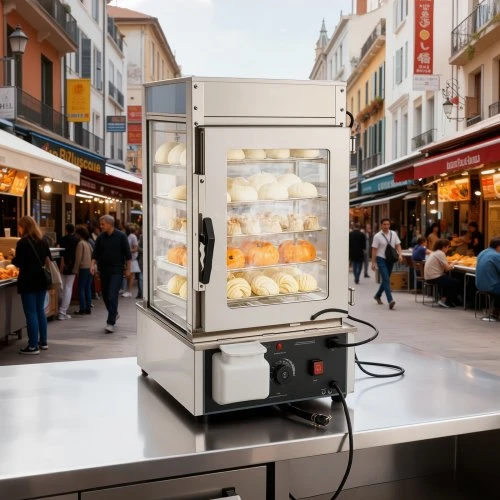 VEVOR Maisto šildymo vitrininė NB-500, 5 aukštų, 120 l, 1200 W, nerūdijantis plienas
