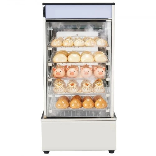 VEVOR Maisto šildymo vitrininė NB-500, 5 aukštų, 120 l, 1200 W, nerūdijantis plienas