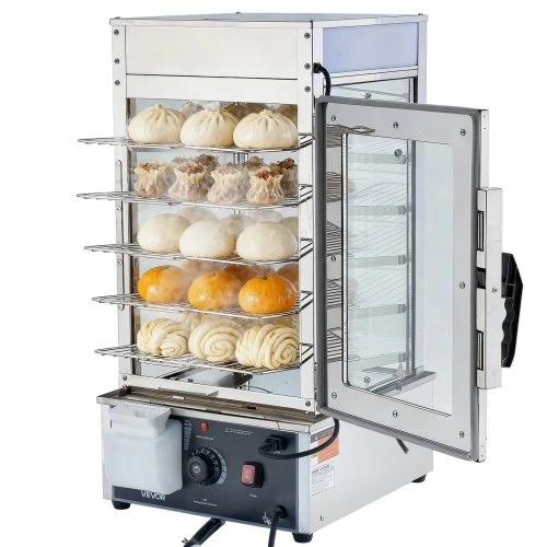 VEVOR Maisto šildymo vitrininė NB-500, 5 aukštų, 120 l, 1200 W, nerūdijantis plienas