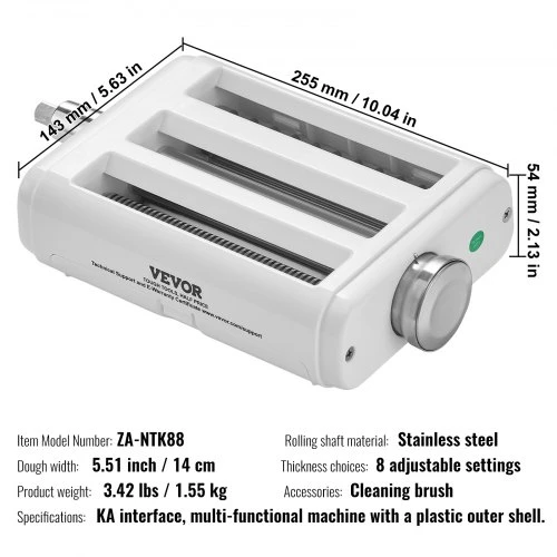 VEVOR Makaronų volelio priedas KitchenAid pastatomam maišytuvui, 3 dalių nerūdijančio plieno rinkinys, 25,5 x 14,3 x 5,4 cm