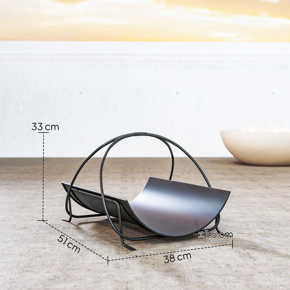 Aosom Malkų stovas naudojimui patalpose, 51 x 38 x 33 cm, metalas, juodas