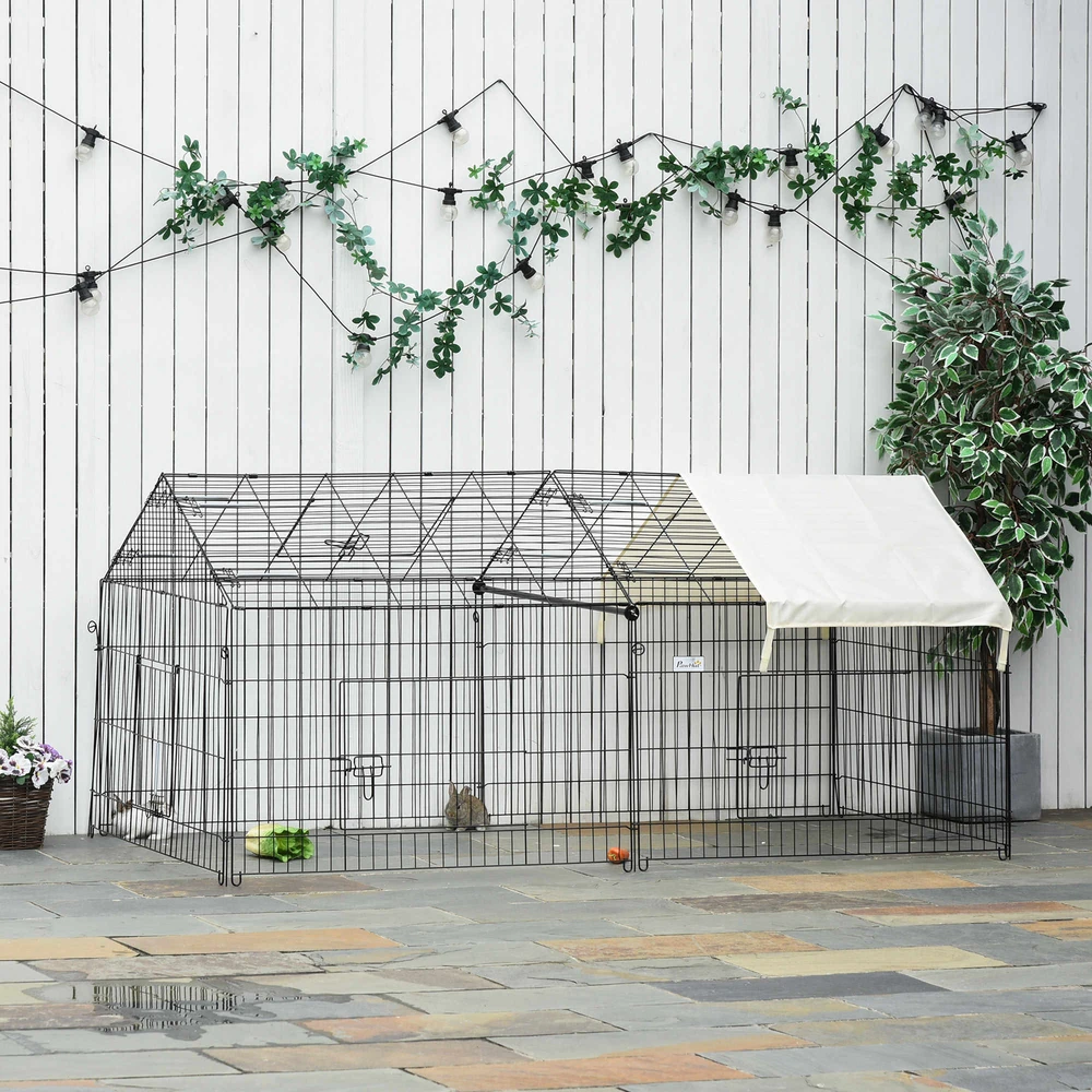 Aosom Mažų gyvūnų aptvaras, 220 x 103 x 103 cm, juodas / smėlio