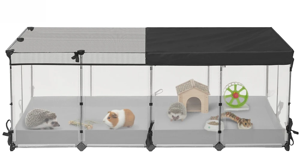 Koduva Mažų gyvūnų aptvaras vidaus naudojimui, baltas, 144 x 74 x 57 cm, plastikas ir plienas