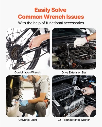 VEVOR Mechanikų įrankių rinkinys XL3265A, 450 vnt., su dėklu, juoda / oranžinė