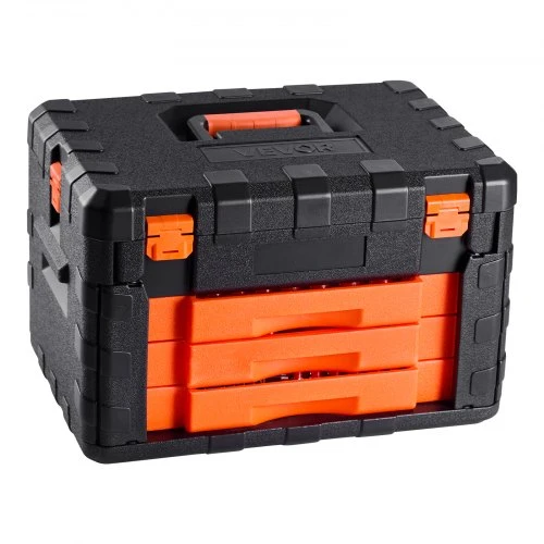 VEVOR Mechanikų įrankių rinkinys XL3265A, 450 vnt., su dėklu, juoda / oranžinė