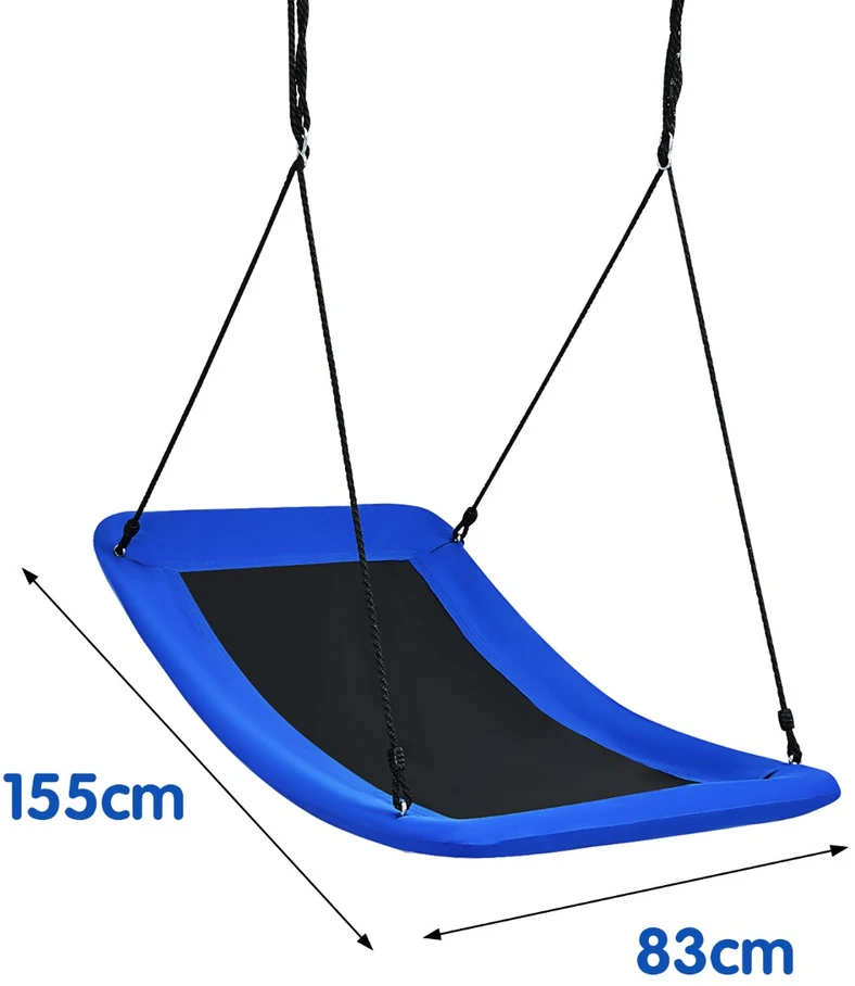 Promotion Medinė sūpynė su reguliuojama virve 83x155 cm mėlyna