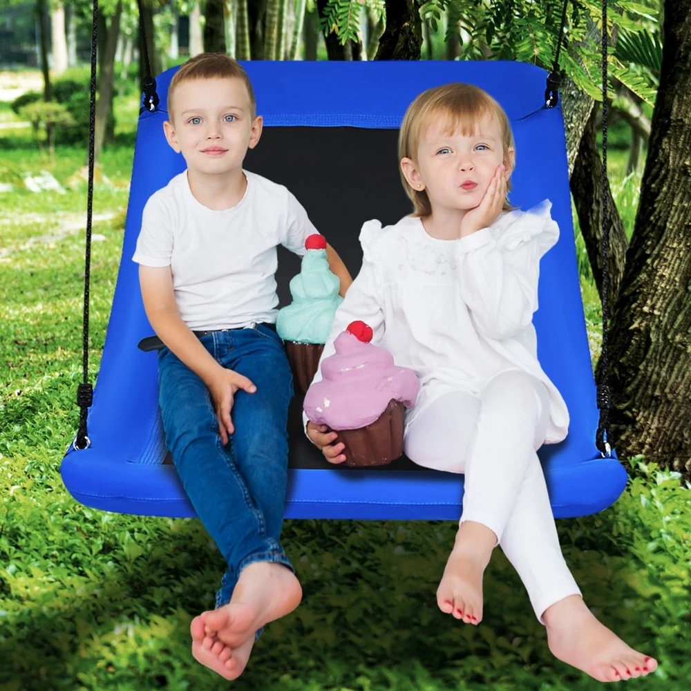 Promotion Medinė sūpynė su reguliuojama virve 83x155 cm mėlyna