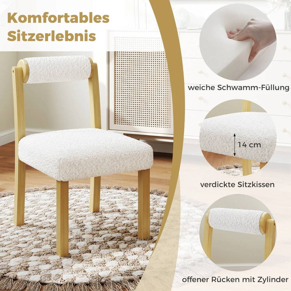 Promotion Medinė valgomojo kėdė su gummedžio rėmu, balta, 2 vnt.