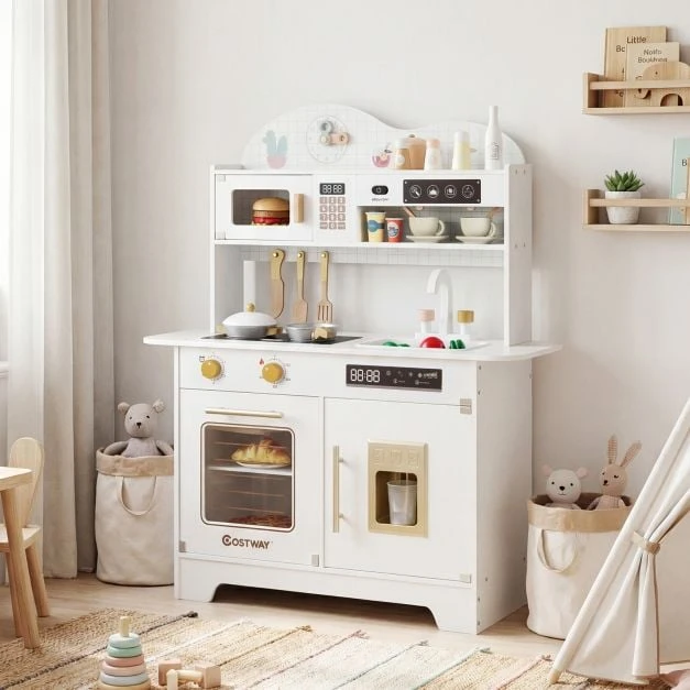 Promotion Medinė žaidimų virtuvė 17 dalių balta 3+