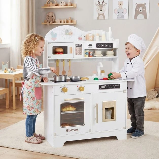 Promotion Medinė žaidimų virtuvė 17 dalių balta 3+