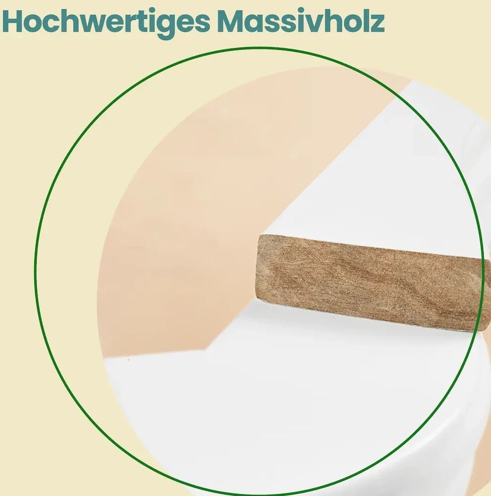 Koduva Medinės drabužių pakabos, 20 vnt., klevo mediena, baltos, su įpjovomis pečių srityje