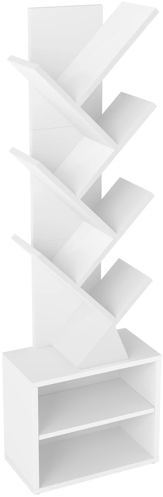 Koduva Medžio formos knygų lentyna, balta, medžio drožlių plokštė, 20,3 x 38 x 123,2 cm