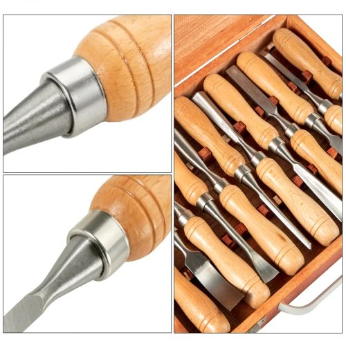 Koduva Medžio tekinimo kaltų rinkinys VEVOR, 12 vnt., HSS, 190 mm