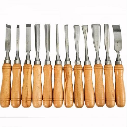 Koduva Medžio tekinimo kaltų rinkinys VEVOR, 12 vnt., HSS, 190 mm