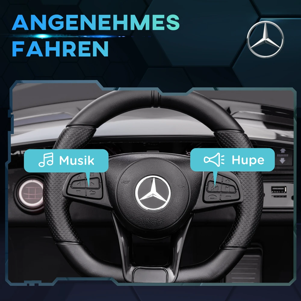 Aosom Mercedes-Benz AMG GTR elektrinis vaikiškas automobilis, juodas, 108 x 67 x 46 cm