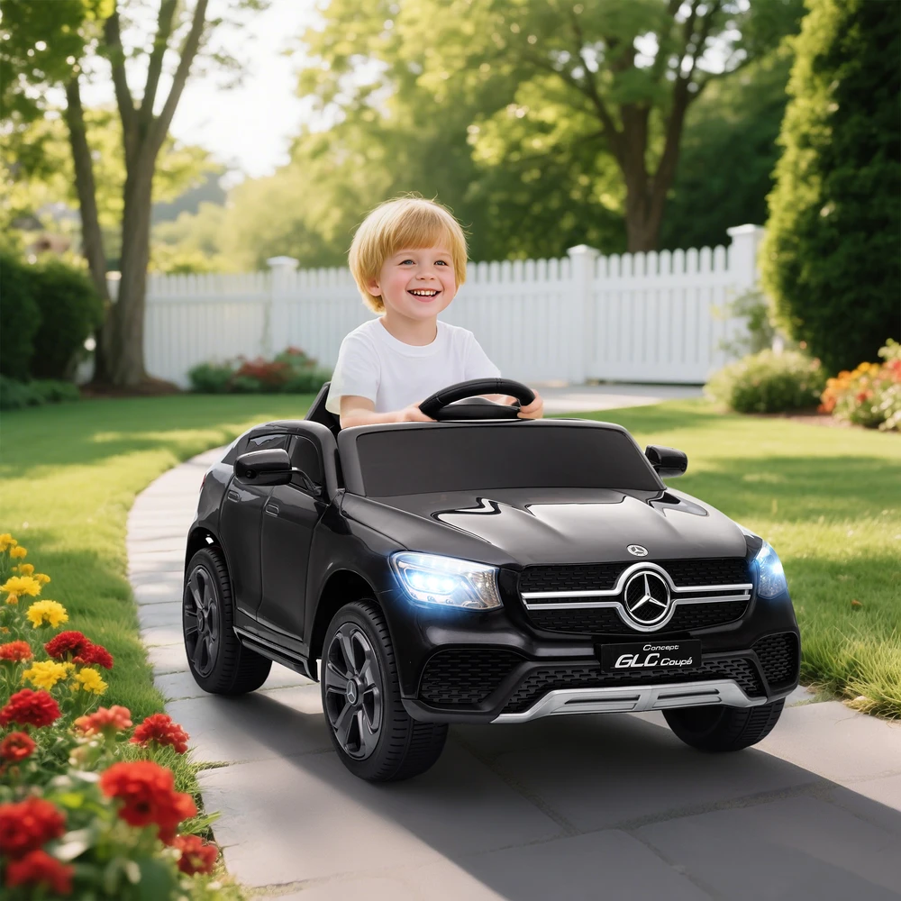 Aosom Mercedes-Benz GLC Coupé elektrinis vaikų automobilis, juodas, 105 x 68 x 50 cm