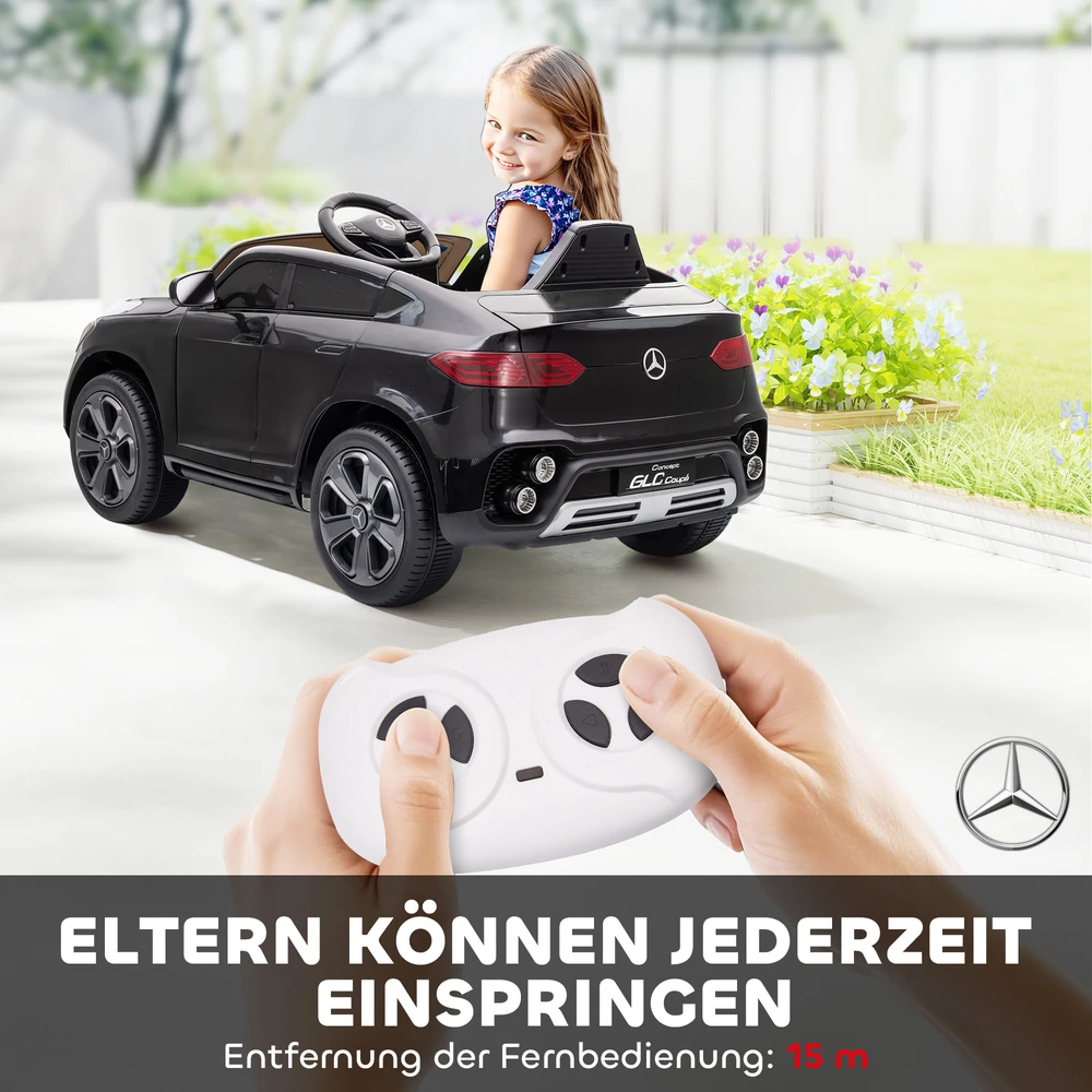 Aosom Mercedes-Benz GLC Coupé elektrinis vaikų automobilis, juodas, 105 x 68 x 50 cm