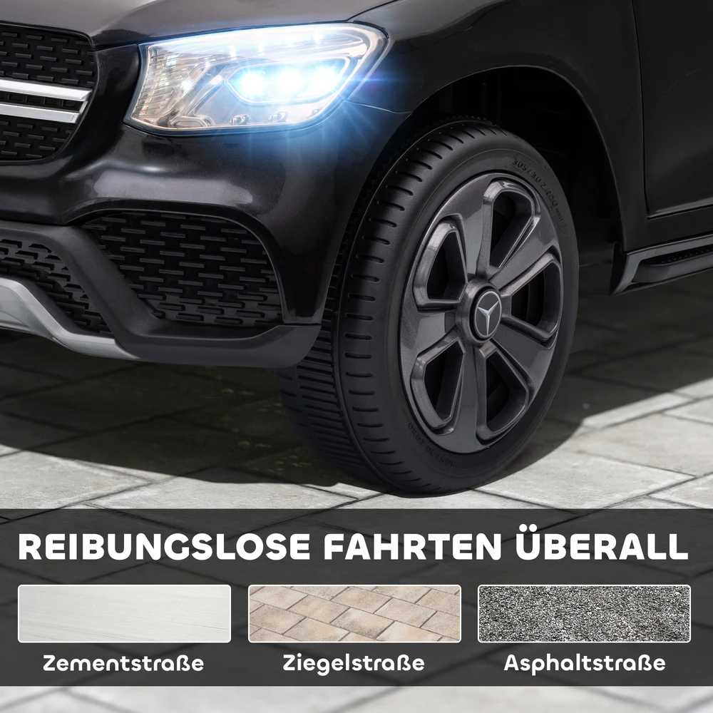 Aosom Mercedes-Benz GLC Coupé elektrinis vaikų automobilis, juodas, 105 x 68 x 50 cm