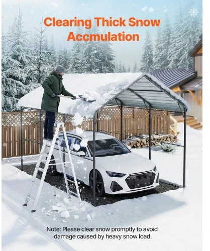 VEVOR Metalinė automobilių stoginė, 3 x 4,5 x 3,15 m