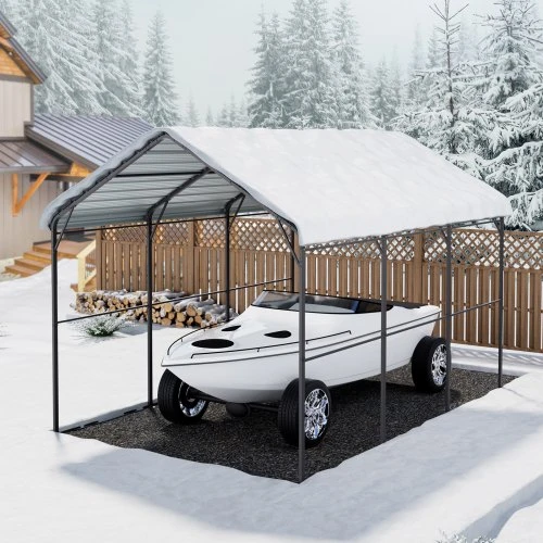 VEVOR Metalinė automobilių stoginė, 3 x 4,5 x 3,15 m