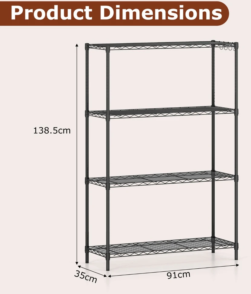 Promotion Metalinė lentyna 4 lygiai 91x35x138,5 cm