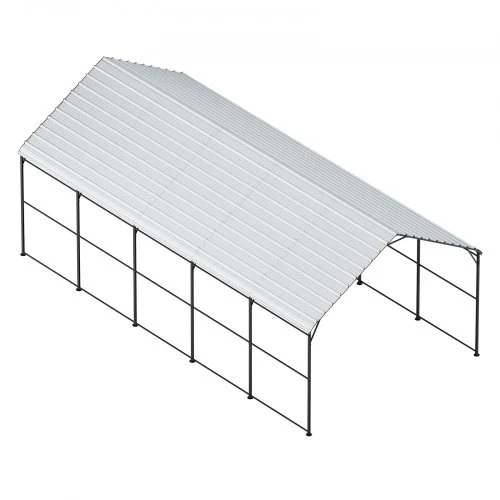 VEVOR Metalinė stoginė automobiliui, 4 x 8 x 3,15 m