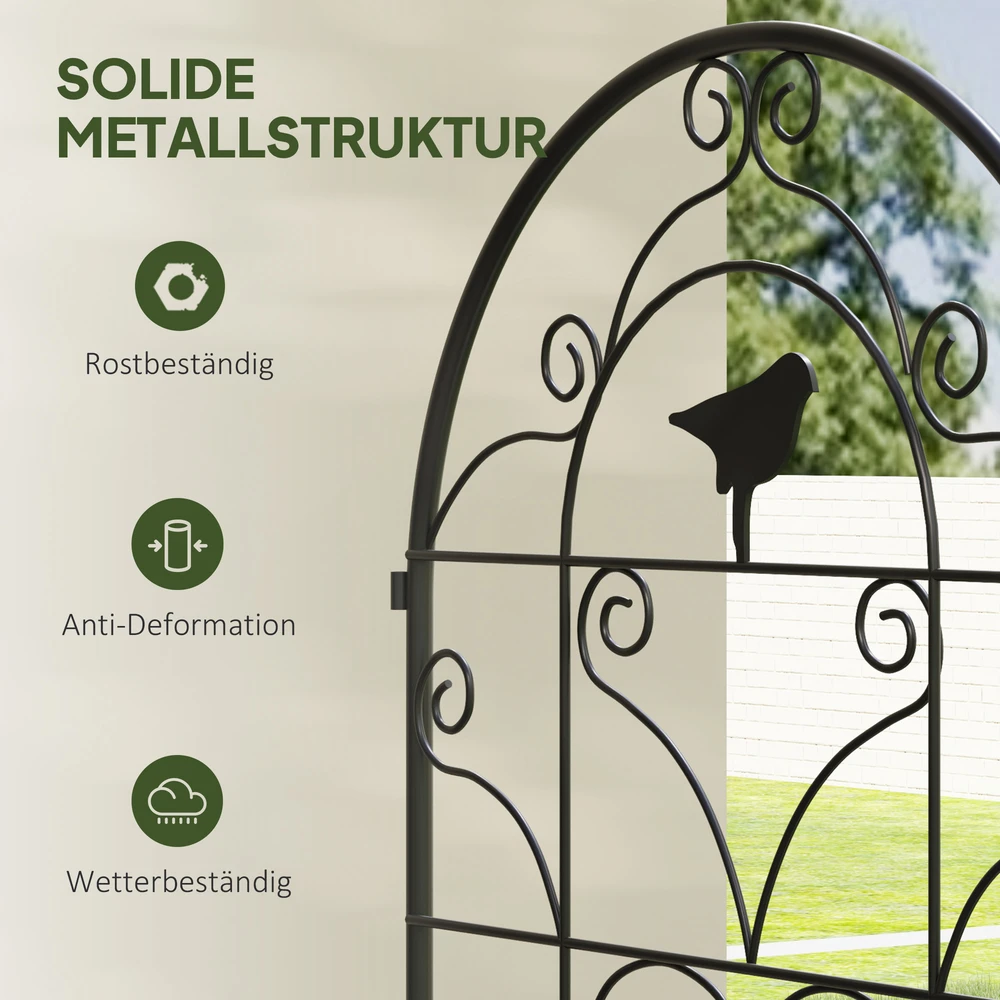 Aosom Metalinis augalų atramų rinkinys, 2 vnt., juodas, 50 x 120 cm