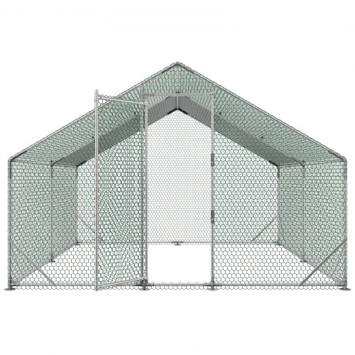 VEVOR Metalinis vištidės aptvaras, 3 x 3 x 2 m, su PE danga