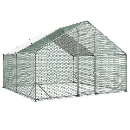 VEVOR Metalinis vištidės aptvaras, 3 x 3 x 2 m, su PE danga