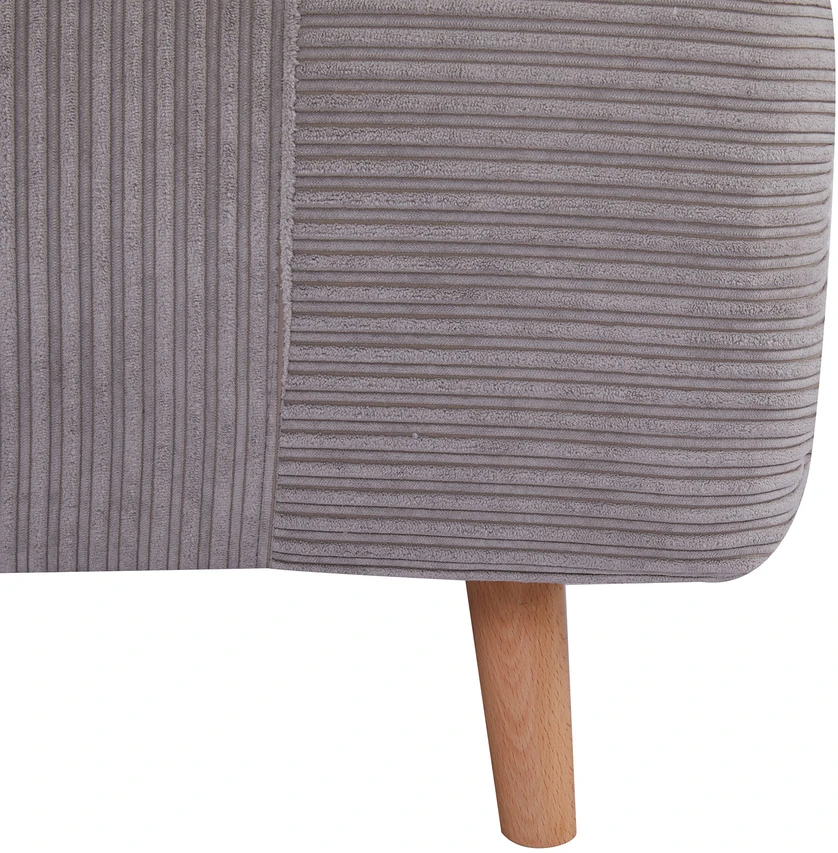 Aosom Miegamas krėslas 2-in-1, iki 200 kg, reguliuojamas atlošas, kordurovo išvaizda, šviesiai pilkas, 82 x 89 x 83 cm