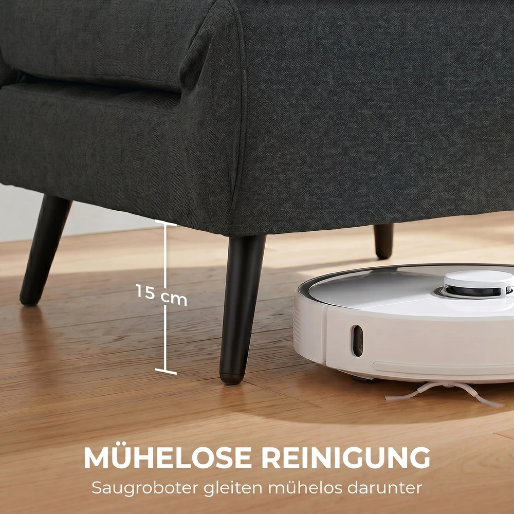 Fotelis Aosom Miegamasis krėslas 3-in-1, sulankstomas lininio efekto, tamsiai pilkas, 120 kg