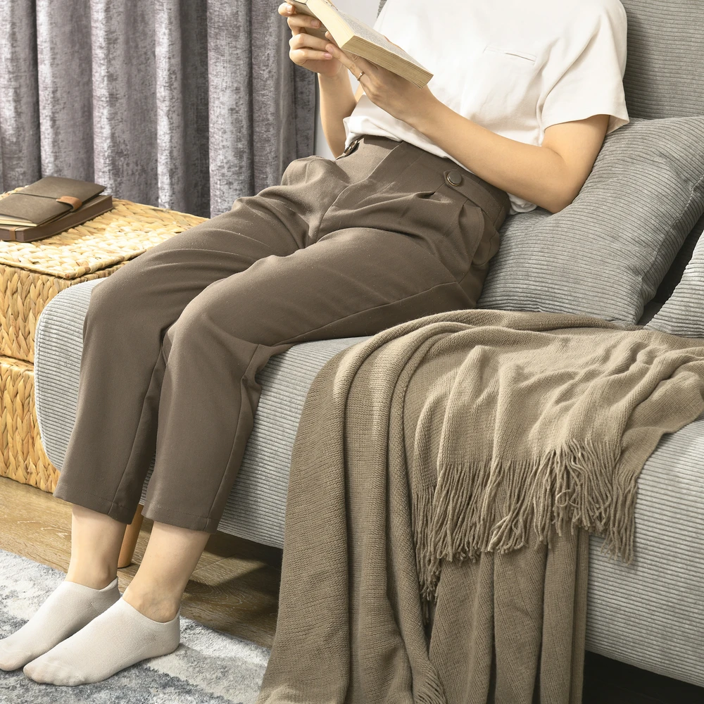 Aosom Miegamoji sofa, svečių lova, pilka, 141 x 90 x 81 cm