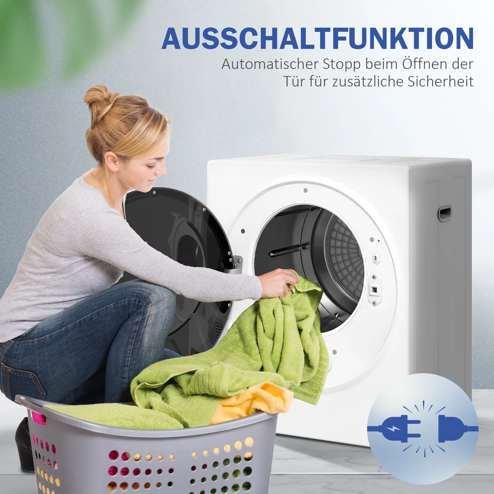 Aosom Mini džiovyklė 4kg, 4 programos, 2 kaitinimo lygiai, sterilizacija iki 65 ℃, 850 W, balta