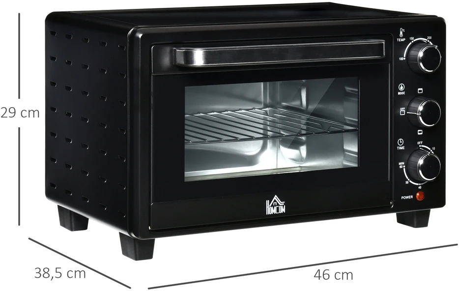 Elektrinė krosnelė Aosom Mini orkaitė, 21 l, juoda, nerūdijantis plienas