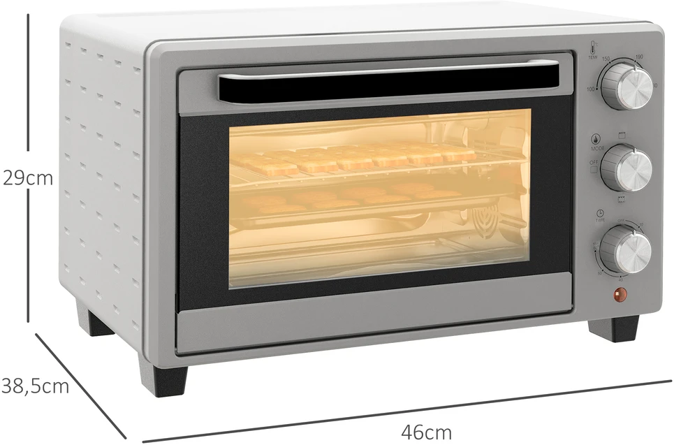 Elektrinė krosnelė Aosom Mini orkaitė, 21 l, sidabrinė, nerūdijantis plienas, 100-230 °C