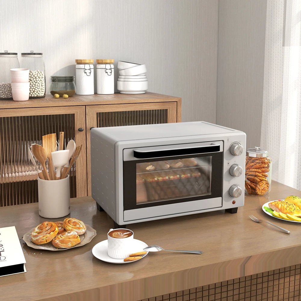 Elektrinė krosnelė Aosom Mini orkaitė, 21 l, sidabrinė, nerūdijantis plienas, 100-230 °C