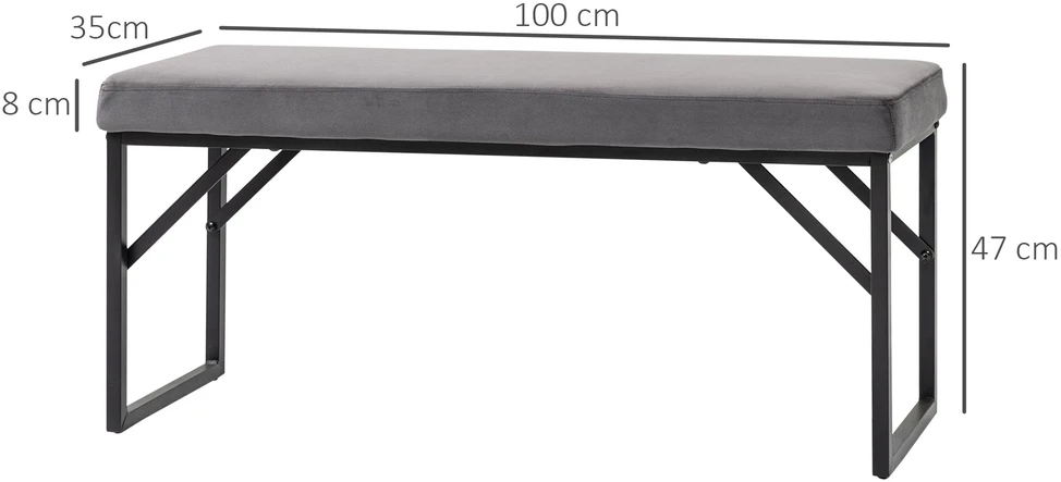 Aosom Minkštasuolė su pagalvėle, tamsiai pilka ir juoda, 100 x 35 x 47 cm