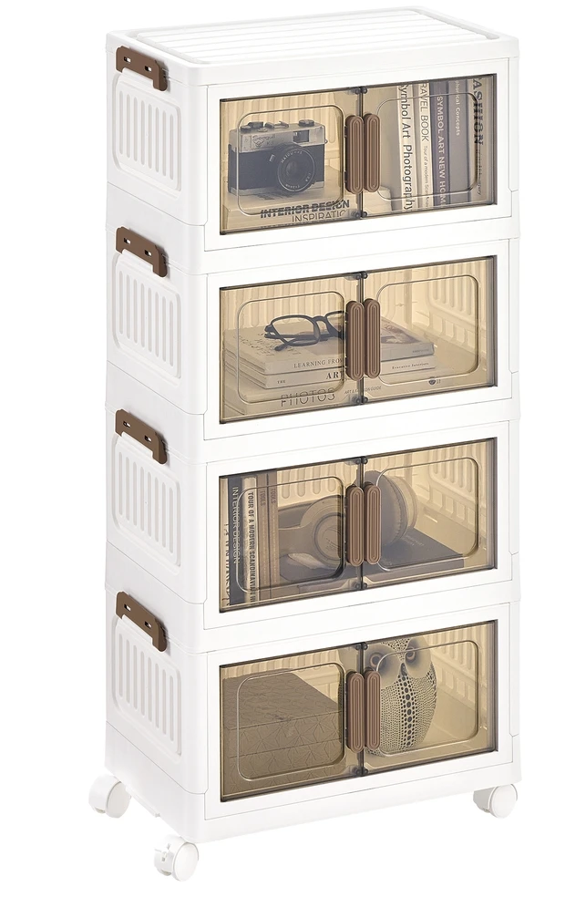 Koduva Mobilus daiktų organizatorius su ratukais, 4 aukštų, baltas, 100 l, 26 x 45 x 91 cm