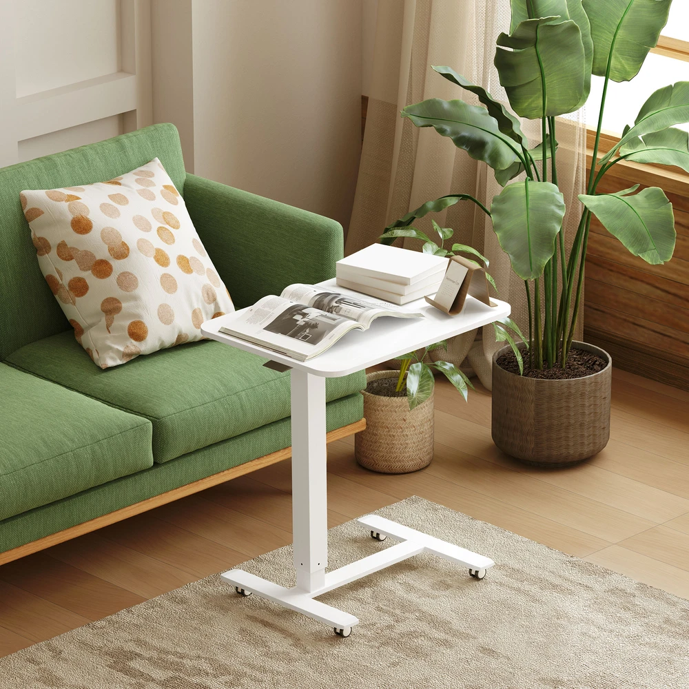 Koduva Mobilus reguliuojamo aukščio stalas su ratukais, 65 × 48 × 73–110 cm, baltas