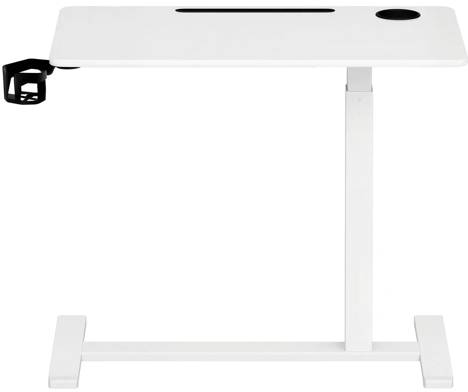 Songmics Mobilus reguliuojamo aukščio stalas su ratukais, baltas, 80 x 45 x 65-102 cm