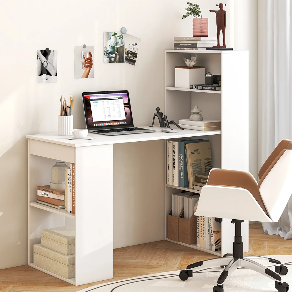 Promotion Modernus 3-in-1 kompiuterio stalas komplektas, baltas spalvos